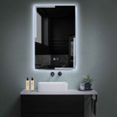 Specchio LED Verticale | Pulsanti touch | Funzione anti-appannamento | Luce bianca fredda - Reyze Serie Edge Modello 2